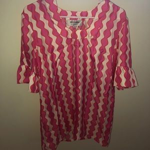 Skirtin Around Blouse Pink,White,Orange